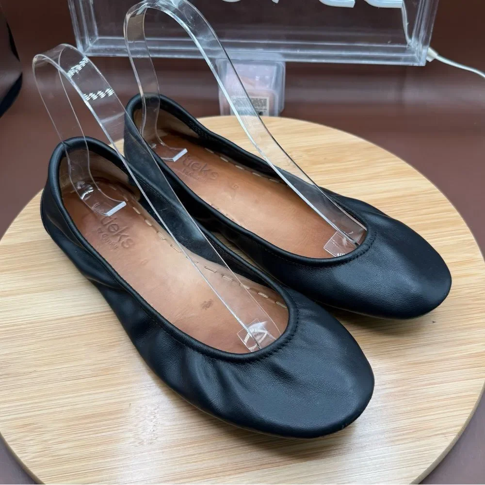 Tieks by Gavrieli Ballet Flats Foldable Shoes Black Matte Leather Women’s Size 8